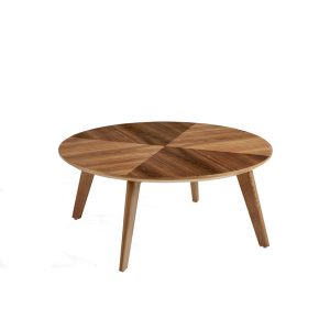 MESA DE CENTRO FABRICADA EN MADERA MACIZA CHAPADA EN NOGAL