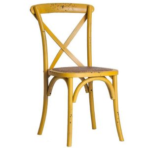 SILLA CAPILLA COLOR MOSTAZA ESTILO VINTAGE