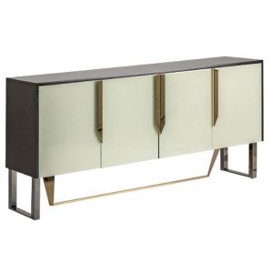 APARADOR CLUNY COLOR BLANCO/ORO ESTILO ART DECO